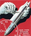 project of poster the center of textile workers in belgium to reduce working hours 1938 Surrealism